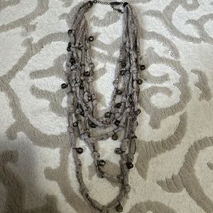 Boho lace necklace nude